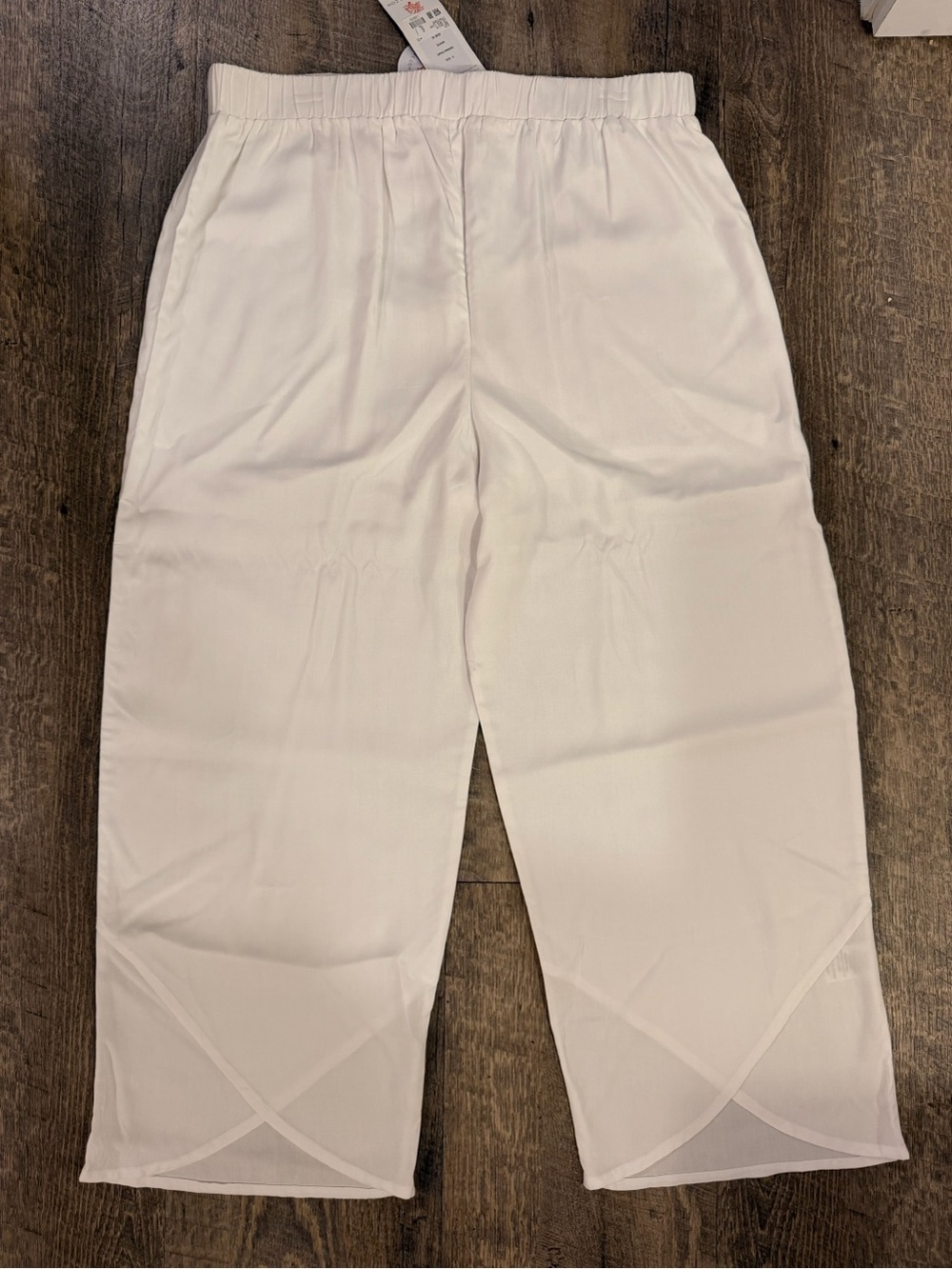 La Mer Luxe Gianna White Mesh Wide Leg Pants XL NWT